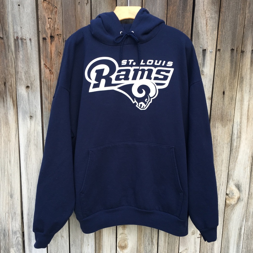 Vintage Y2K St. Louis Rams Hoodie Sweatshirt Navy Blue 2XL